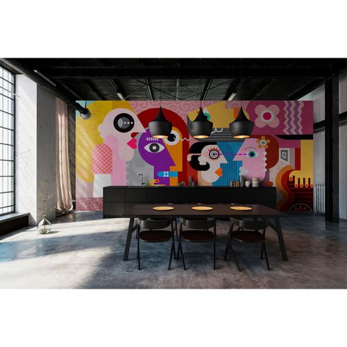 Image Photo Wallpaper Non-Woven Pop Art Retro pink colourful