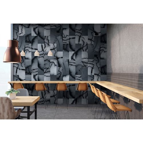 Picture Photo Wallpaper Non-Woven Tiles Mable blue grey