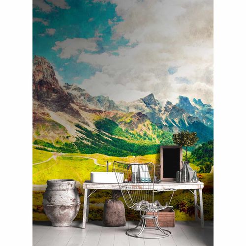 Picture Photo Wallpaper Non-Woven Mountains Landscape blue