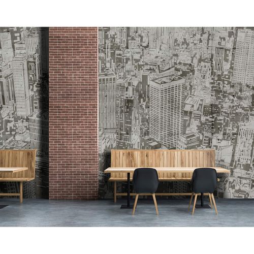 Picture Photo Wallpaper Non-Woven Big City Buildings grey