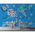 Image Photo Wallpaper Non-Woven Pop-Art Flowers Tiles blue 1