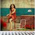 Picture Photo Wallpaper Non-Woven Women Wood Vacation red beige 1
