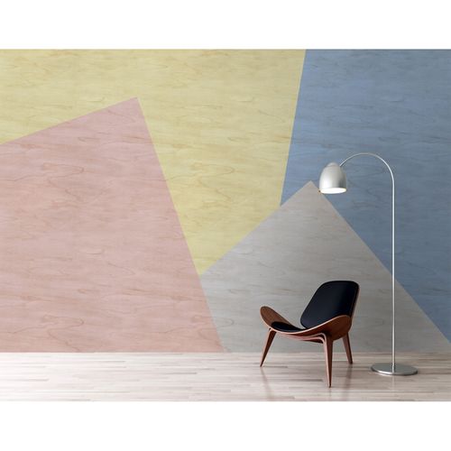 Picture Photo Wallpaper Non-Woven Graphic Wood yellow blue