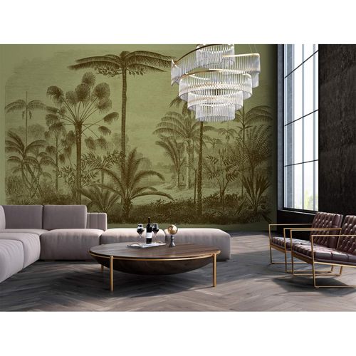 Image Photo Wallpaper Non-Woven Jurassic Plants brown