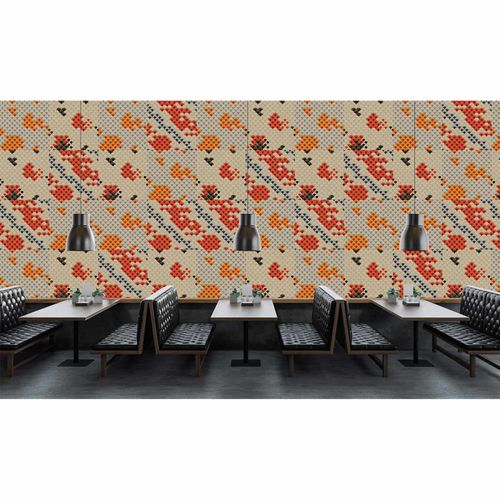 Image Photo Wallpaper Non-Woven Tiles Fish Scales beige