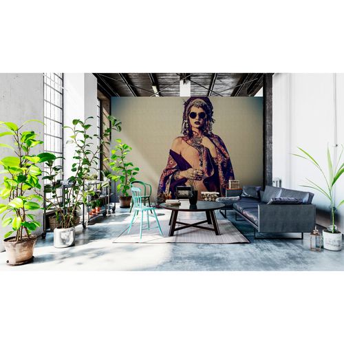 Image Photo Wallpaper Non-Woven Women Boheme beige brown red
