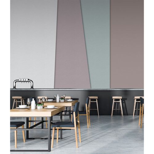 Picture Photo Wallpaper Non-Woven Geometry Retro blue cream