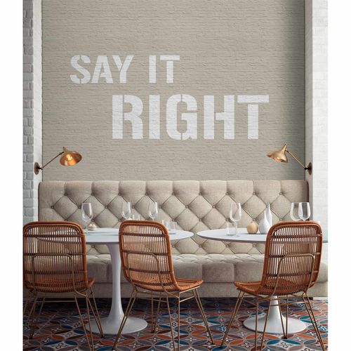 Picture Photo Wallpaper Non-Woven Say it Right Stone cream
