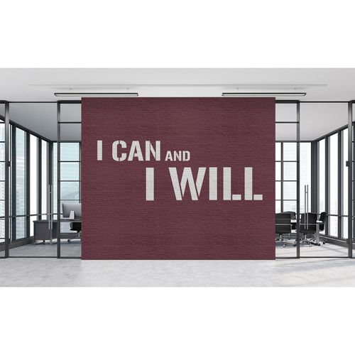 Image Photo Wallpaper Non-Woven I Can and I Will Stone grey