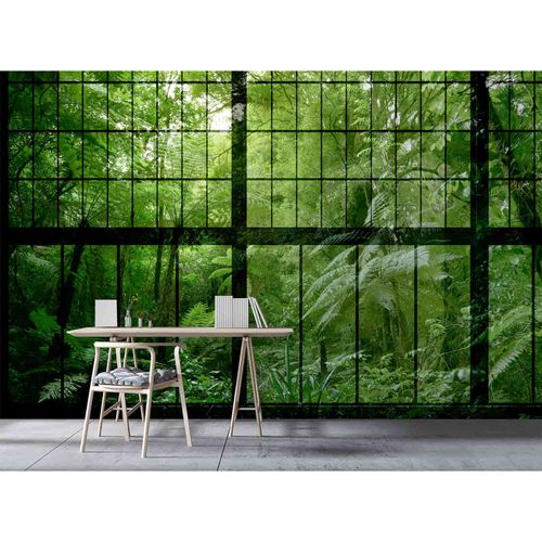 Image Photo Wallpaper Non-Woven Window Rainforest green