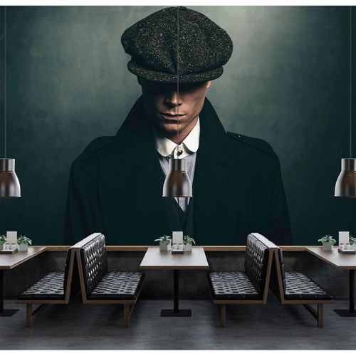 Picture Photo Wallpaper Non-Woven Man Cap Roger blue black