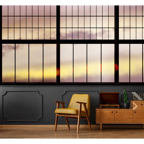 Picture Photo Wallpaper Non-Woven Window Heaven Clouds yellow