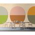 Picture Photo Wallpaper Non-Woven Graphic Oval Wood beige green 1