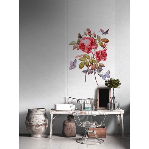 Picture Photo Wallpaper Panel Non-Woven Butterflies grey red
