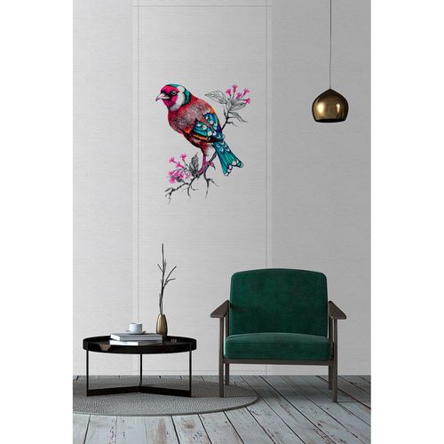 Picture Photo Wallpaper Panel Non-Woven Bird Branch grey