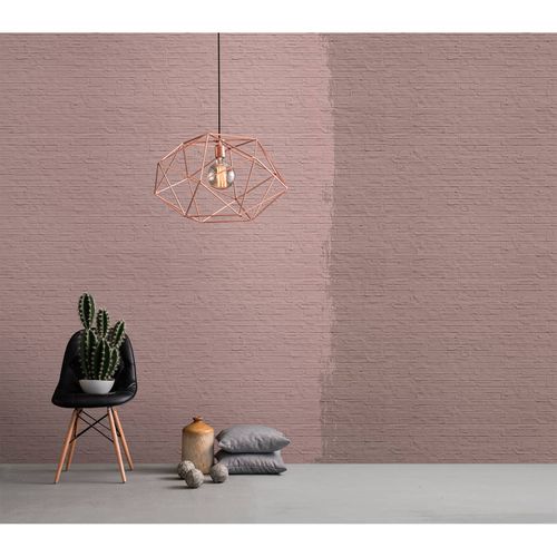 Picture Photo Wallpaper Non-Woven Stone-Wall pink taupe