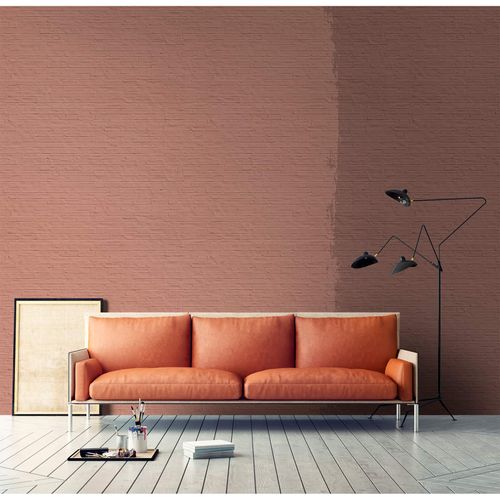 Picture Photo Wallpaper Non-Woven Stone-Wall orange brown