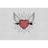 Image Photo Wallpaper Non-Woven Heart Arrow Wall grey red 2