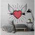 Picture Photo Wallpaper Non-Woven Heart Arrow Wall grey red 1