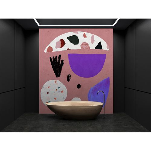 Image Photo Wallpaper Non-Woven Pop Art Terrazzo beige pink