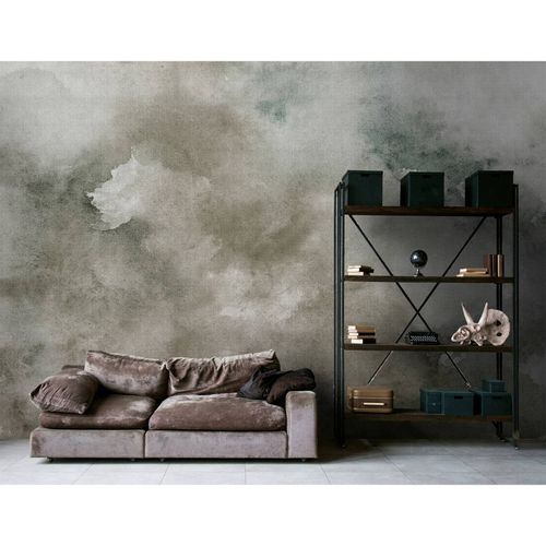 Picture Photo Wallpaper Non-Woven Clouds Watercolors grey