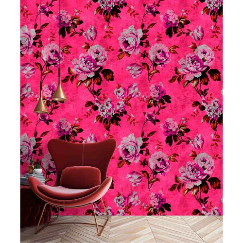 Picture Photo Wallpaper Non-Woven Vintage Roses pink purple red