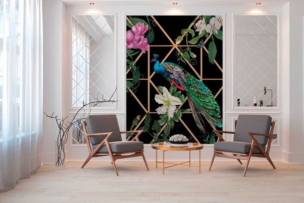 Digital Print Michalsky Peacock Flower green DD120235