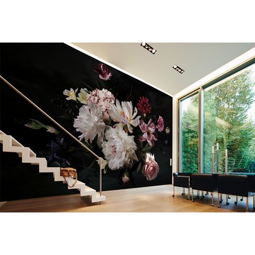 Room Image Photo Wallpaper Flowers Blossoms Floral white pink black