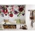 Photo Wallpaper Stone Wall Flowers white red green 2