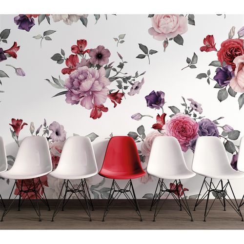 Room Image Photo Wallpaper Flowers Bouquet white pink purple