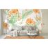 Room Image Photo Wallpaper Flowers Leaves Tropical white green 1