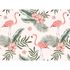 Image Photo Wallpaper Flamingos Leaves pink green cream 2