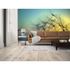 Photo Wallpaper Dandelion blue yellow black Designwalls 1