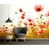 Room Image Photo Wallpaper Poppies Floral red green white 1