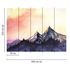 Photo Wallpaper Mountains Painted Landscape grey red 3
