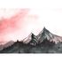 Photo Wallpaper Mountains Painted Landscape grey red 2