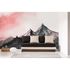 Photo Wallpaper Mountains Painted Landscape grey red 1