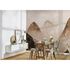 Room Image Photo Wallpaper Mountains Birds Fog brown beige 1