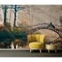 Room Picture Photo Wallpaper Bridge Forest River green yellow brown 1