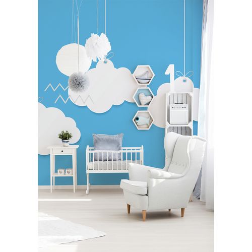 Room Image Photo Wallpaper Clouds Mobile Kids blue white