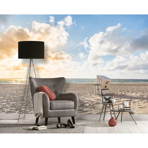 Photo Wallpaper Beach Chair Sea beige blue white