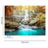 Picture Photo Wallpaper Waterfall Rocks Forest blue green brown 3