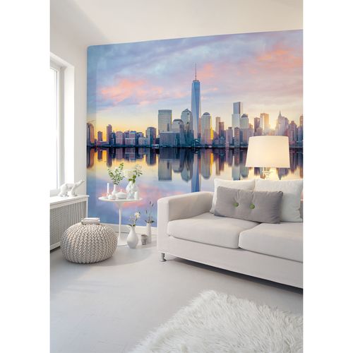 Room Image Photo Wallpaper Skyline New York blue yellow grey