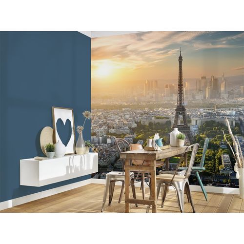 Room Image Photo Wallpaper Eiffel Tower Paris View green grey