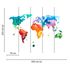 Picture Photo Wallpaper World Map Aquarell white colourful 3