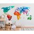 Room Image Photo Wallpaper World Map Aquarell white colourful 1