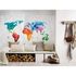 Room Image Photo Wallpaper Paper World Map Aquarell white colourful 1