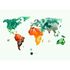 Image Photo Wallpaper World Map Aquarell white green orange 2