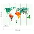 Picture Photo Wallpaper World Map Aquarell white green orange 3