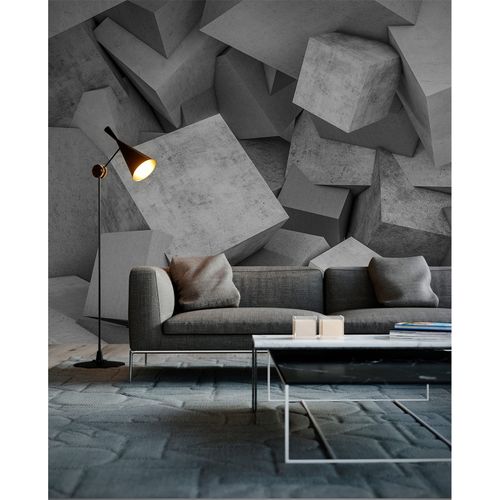 Photo Wallpaper 3D Concrete Blocks Stones grey